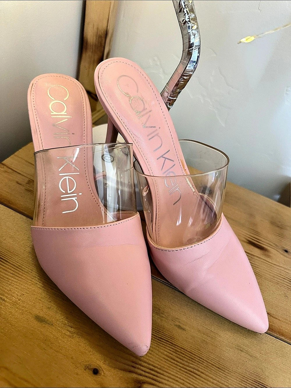 Calvin Klein Pink Pointed Toe Mules